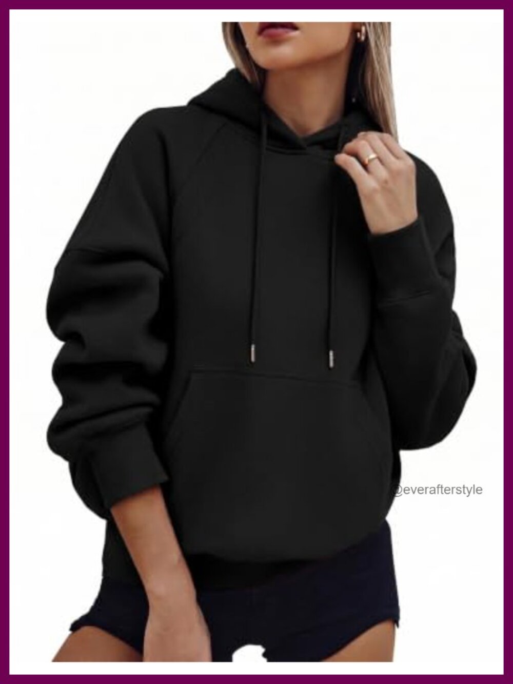 Women Hoodie Sweatshirt Kangaroo Pocket Drawstring Pullover